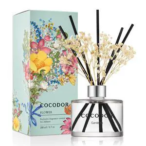 Flower Reed Diffuser Set / 6.7oz / Gardenia/Scent Diffuser with Sticks Home Fragrance Reed Diffuser for Bathroom Shelf Decor for Women Flower Reed Diffuser Set / 6.7oz / Gardenia/Scent Diffuser with Sticks Home Fragrance Reed Diffuser for Bathroom Shelf Decor for Women