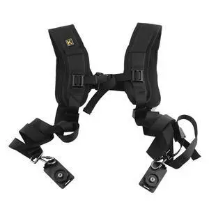 Dual Shoulder Camera Strap Harness Quick Release Adjustable Double Camera Tether Strap Belt With 1/4 inch Screw for DSLR SLR Camera Dual Shoulder Camera Strap Harness Quick Release Adjustable Double Camera Tether Strap Belt With 1/4 inch Screw for DSLR SLR Camera