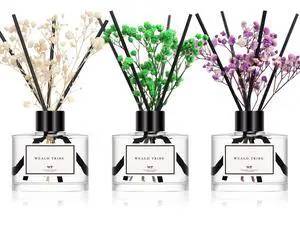 Flower Reed Diffuser Set of 3 for Bathroom Air Fresheners Shelf Decor, Eucalyptus & Lavender/Coconut & Vanilla/Eucalyptus & Mint Scent(1.7 fl oz/Pack) | Sticks Defusers Essential Oils Home Fragrance Flower Reed Diffuser Set of 3 for Bathroom Air Fresheners Shelf Decor, Eucalyptus & Lavender/Coconut & Vanilla/Eucalyptus & Mint Scent(1.7 fl oz/Pack) | Sticks Defusers Essential Oils Home Fragrance