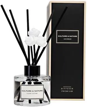 Reed Diffuser Set 4oz (120ml) Clean Cotton Scented Diffuser with Sticks Home Fragrance Reed Diffuser for Bathroom Shelf Decor Reed Diffuser Set 4oz (120ml) Clean Cotton Scented Diffuser with Sticks Home Fragrance Reed Diffuser for Bathroom Shelf Decor