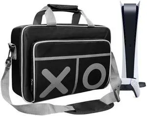 Travel Carrying Case Multifunctional Travel Storage Bag Handbag/Shoulder Bag for PS5 System and Accessory/Xbox one (Black) Travel Carrying Case Multifunctional Travel Storage Bag Handbag/Shoulder Bag for PS5 System and Accessory/Xbox one (Black)