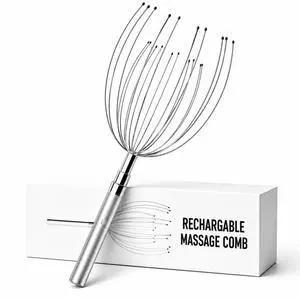Rechargable Head Massager Scalp Stress Relief, Electric Scalp Massager, Handheld Vibrating Head Scratchers with 20 Metal Fingers for Hair Scalp Massage Relaxation Self-Care Rechargable Head Massager Scalp Stress Relief, Electric Scalp Massager, Handheld Vibrating Head Scratchers with 20 Metal Fingers for Hair Scalp Massage Relaxation Self-Care