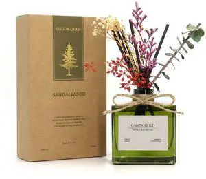 Reed Diffuser, 6.09 oz Earthy Sandalwood Scent Diffuser with Sticks & Dried Flowers, 120 Days Long Lasting diffusers for Home, Elegant Fragrance for Bathroom Bedroom Office Decor Air Fresh Reed Diffuser, 6.09 oz Earthy Sandalwood Scent Diffuser with Sticks & Dried Flowers, 120 Days Long Lasting diffusers for Home, Elegant Fragrance for Bathroom Bedroom Office Decor Air Fresh