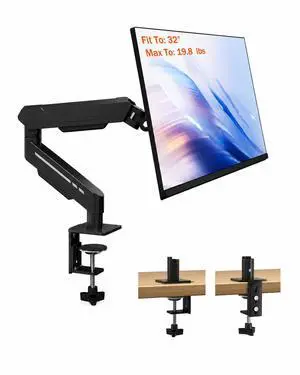 Single Monitor Desk Mount 17"-32" Screens - Adjustable Mechanical Monitor Arm Computer Monitor Stand up to 19.8 lbs,VESA Arm Desk Mount with C-Clamp and Grommet Base,VESA 75x75/100x100mm,Black Single Monitor Desk Mount 17"-32" Screens - Adjustable Mechanical Monitor Arm Computer Monitor Stand up to 19.8 lbs,VESA Arm Desk Mount with C-Clamp and Grommet Base,VESA 75x75/100x100mm,Black