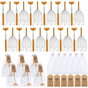 12 Set Scalp Massager Back Scratcher Thank You Tag,Orange 12 Set Scalp Massager Back Scratcher Thank You Tag,Orange