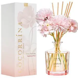 Reed Diffuser - Sandalwood Rose 8.5 Fl.oz Flower Reed Diffuser Set with 8 Sticks, Home Fragrance Reed Diffuser for Home Bedroom Office Bathroom Shelf Decor (Master Collection) Reed Diffuser - Sandalwood Rose 8.5 Fl.oz Flower Reed Diffuser Set with 8 Sticks, Home Fragrance Reed Diffuser for Home Bedroom Office Bathroom Shelf Decor (Master Collection)