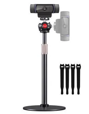 Webcam Tripod Stand for Desk, Small Base, 360° Ballhead, Height Adjustable Webcam Tripod Stand for Desk, Small Base, 360° Ballhead, Height Adjustable