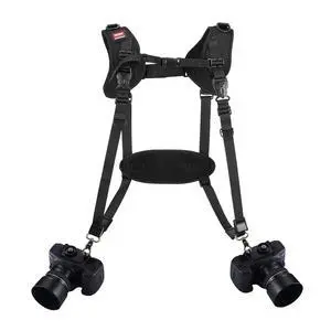 Quick Release Dual Camera Harness With Camera Safety Tether Double Shoulder Camera Strap for 2 Cameras Adjustable Length, Camera Straps for Photographers Camera Belt for DSLR SLR Camera (Style-A) Quick Release Dual Camera Harness With Camera Safety Tether Double Shoulder Camera Strap for 2 Cameras Adjustable Length, Camera Straps for Photographers Camera Belt for DSLR SLR Camera (Style-A)