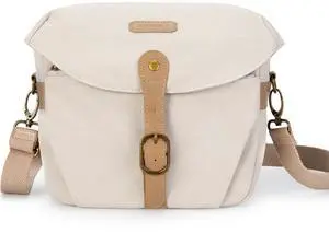 Canvas Crossbody Camera Bag with Rain Cover Women Men, Ivory White Canvas Crossbody Camera Bag with Rain Cover Women Men, Ivory White