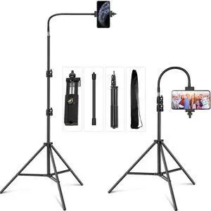 Cell Phone Tripod 27inch to 80inch Adjustable Phone Video Stand for iPhone & Camera Video Recording Vlogging/Streaming/Photography Rotatable Live Video Stand Compatible Mobile Phones Cell Phone Tripod 27inch to 80inch Adjustable Phone Video Stand for iPhone & Camera Video Recording Vlogging/Streaming/Photography Rotatable Live Video Stand Compatible Mobile Phones