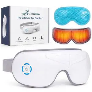 STRIDEFLOW Eye Massager with Heat, Migraine Mask & Headache Relief, FSA Eligible/HSA Eligible, Dry Eye Relief, GENTLE Warmth & LIGHT Compression, Cooling Gel Eye Mask, Foldable Rechargeable STRIDEFLOW Eye Massager with Heat, Migraine Mask & Headache Relief, FSA Eligible/HSA Eligible, Dry Eye Relief, GENTLE Warmth & LIGHT Compression, Cooling Gel Eye Mask, Foldable Rechargeable