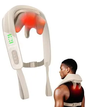 Cordless Neck Massager with Heat, Kneading Neck and Shoulder Massager Deep Tissue, Shiatsu Back Pillow, 2 Heating Levels,Gifts for Mom Dad Cordless Neck Massager with Heat, Kneading Neck and Shoulder Massager Deep Tissue, Shiatsu Back Pillow, 2 Heating Levels,Gifts for Mom Dad