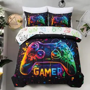 Twin Size Gaming Console Bed in A Bag 5 Pieces for Boys Twin Size Gaming Console Bed in A Bag 5 Pieces for Boys