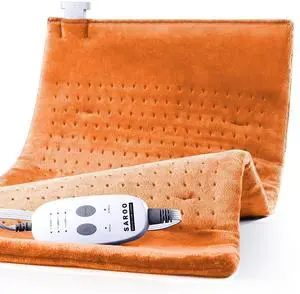 Massaging Weighted Heating Pad for Back Pain Relief,20"×24",Pumpkin Yellow Massaging Weighted Heating Pad for Back Pain Relief,20"×24",Pumpkin Yellow
