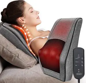Neck Massager with Heat, Back Massager & Deep Tissue Massager, 3D Kneading Massage Pillow for Neck, Back, Shoulder, Leg, Gifts Men Women Mom Dad, Stress Relax at Home Office and Car (Gray) Neck Massager with Heat, Back Massager & Deep Tissue Massager, 3D Kneading Massage Pillow for Neck, Back, Shoulder, Leg, Gifts Men Women Mom Dad, Stress Relax at Home Office and Car (Gray)