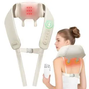 Cordless Neck and Shoulder Massager with Heat, 4D Shiatsu Kneading Cordless Neck and Shoulder Massager with Heat, 4D Shiatsu Kneading