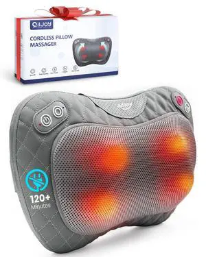 Cordless Shiatsu Neck and Back Massager with Soothing Heat,3D Kneading Massage Pillow for Muscle Pain Relief, Use Unplugged,Detachable Cover,Gifts for Women Men Mom Dad Cordless Shiatsu Neck and Back Massager with Soothing Heat,3D Kneading Massage Pillow for Muscle Pain Relief, Use Unplugged,Detachable Cover,Gifts for Women Men Mom Dad