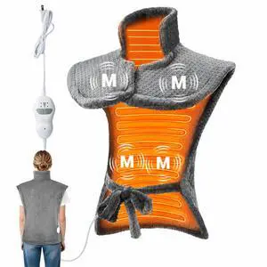Wearable Vibrating Heating Pad for Neck, Shoulders & Back Pain Relief Wearable Vibrating Heating Pad for Neck, Shoulders & Back Pain Relief