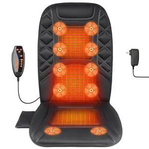 10 Vibrating Massage Nodes Back Massager Chair Pad for Pain Relief 10 Vibrating Massage Nodes Back Massager Chair Pad for Pain Relief