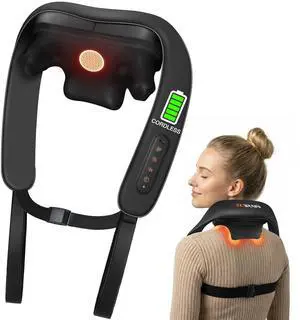 Cordless Shiatsu Neck and Shoulder Massager with Heat & Kneading Cordless Shiatsu Neck and Shoulder Massager with Heat & Kneading