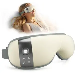 Ultra-Quiet Eye Massager with Heat and Cooling, Creamy White Ultra-Quiet Eye Massager with Heat and Cooling, Creamy White