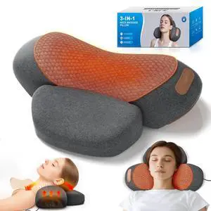 Plug-in Neck Massager Pillow with Heat, Vibration and Cervical Traction, Corded Electric Neck Shoulder Relaxer for Home Office Plug-in Neck Massager Pillow with Heat, Vibration and Cervical Traction, Corded Electric Neck Shoulder Relaxer for Home Office