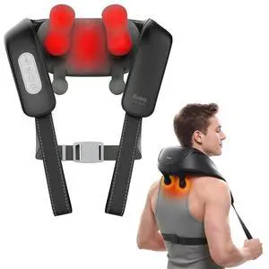 Cordless Shiatsu Neck and Back Massager with Heat, 10 Mins x 12 Uses, 3 Massage Modes & 2 Intensity Levels, 3D Kneading Deep Tissue for Pain Relief, Voice Prompt & Smart Memory, Relax for Women, Men Cordless Shiatsu Neck and Back Massager with Heat, 10 Mins x 12 Uses, 3 Massage Modes & 2 Intensity Levels, 3D Kneading Deep Tissue for Pain Relief, Voice Prompt & Smart Memory, Relax for Women, Men