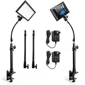 2Pack Streaming Key Light, LED Video Light Dimmable Bi-Color 3200-5600k Video Conference Lighting with Gooseneck Tubes Desk Light for Stream/Podcast/Gaming/Zoom Meetings/Broadcast/YouTube 2Pack Streaming Key Light, LED Video Light Dimmable Bi-Color 3200-5600k Video Conference Lighting with Gooseneck Tubes Desk Light for Stream/Podcast/Gaming/Zoom Meetings/Broadcast/YouTube