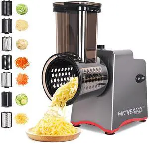 Electric Cheese Grater 250W, 7-in-1 Salad Maker & Vegetable Slicer Shredder with Widened Feeding Port for Block Cheese, Carrots, Potatoes & Fruits, Professional Food Grating Machine Electric Cheese Grater 250W, 7-in-1 Salad Maker & Vegetable Slicer Shredder with Widened Feeding Port for Block Cheese, Carrots, Potatoes & Fruits, Professional Food Grating Machine