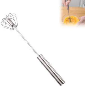 Stainless Steel Semi-Automatic Whisk, Egg Whisk Hand Push Whisk Blender, Hand Push Mixer Stirrer Tool for Cooking Kitchen Home Egg Milk (10 in) Stainless Steel Semi-Automatic Whisk, Egg Whisk Hand Push Whisk Blender, Hand Push Mixer Stirrer Tool for Cooking Kitchen Home Egg Milk (10 in)
