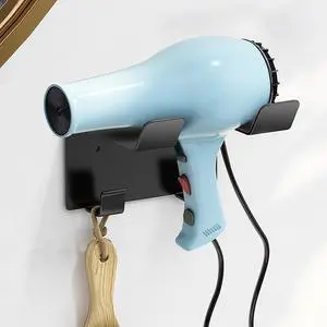 Hair Dryer Holder Wall Mount, Stainless Steel Blow Dryer Holder for Bathroom, Rustproof Hair Dryer Organizer Fits 2.3" Diameter, Easy Wall Installation (Black) Hair Dryer Holder Wall Mount, Stainless Steel Blow Dryer Holder for Bathroom, Rustproof Hair Dryer Organizer Fits 2.3" Diameter, Easy Wall Installation (Black)