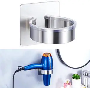Hair Dryer Holder Wall Mount, Blow Dryer Holder Wall, Adhesive Hair Dryer Hanger, Blow Dryer Organizer, Hair Tools Organizer for Bathroom Salon Barber Shop Hotel (Silver) Hair Dryer Holder Wall Mount, Blow Dryer Holder Wall, Adhesive Hair Dryer Hanger, Blow Dryer Organizer, Hair Tools Organizer for Bathroom Salon Barber Shop Hotel (Silver)