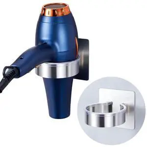 Hair Dryer Holder Wall Mounted, Blow Dryer Holder, Hair Tool Organizer for Hair Dryer Storage Hanger, Adhesive Hairdryer Holder for Bathroom Barber Shop (Silver) Hair Dryer Holder Wall Mounted, Blow Dryer Holder, Hair Tool Organizer for Hair Dryer Storage Hanger, Adhesive Hairdryer Holder for Bathroom Barber Shop (Silver)
