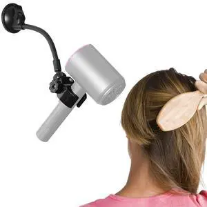 Adjustable Hair Dryer Holder Stand, 360 Degree Rotation Blow Dryer Bracket with Positionable Arm and Suction Cup, Hands Free Hair Dryer Holder for Mirror and Ceramic Tile (Black 1Pack) Adjustable Hair Dryer Holder Stand, 360 Degree Rotation Blow Dryer Bracket with Positionable Arm and Suction Cup, Hands Free Hair Dryer Holder for Mirror and Ceramic Tile (Black 1Pack)