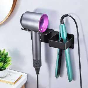 Hair Dryer Holder Wall Mounted, Hair Straightener Holder Metal, Adhesive Blow Dryer and Hair Straightener Holder, Bathroom Bedroom Hair Tool Organizer for Flat Iron,Curling Iron,Hairdryer (Black) Hair Dryer Holder Wall Mounted, Hair Straightener Holder Metal, Adhesive Blow Dryer and Hair Straightener Holder, Bathroom Bedroom Hair Tool Organizer for Flat Iron,Curling Iron,Hairdryer (Black)