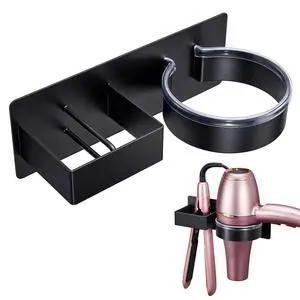 Hair Dryer Holder Blow Dryer Holder Wall Mounted, Adhesive Hair Straightener Holder, Hair Tool Organizer for Curling Iron Holder, Metal Hairdryer Holder Storage Organizer for Bathroom Vanity,Black Hair Dryer Holder Blow Dryer Holder Wall Mounted, Adhesive Hair Straightener Holder, Hair Tool Organizer for Curling Iron Holder, Metal Hairdryer Holder Storage Organizer for Bathroom Vanity,Black