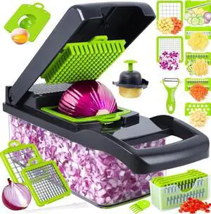 Pro Series 16 in 1 Vegetable Chopper, Onion chopper with Container, Cucumber and Fruit Shredder, Slicer, Veggie Chopper, Must have Kitchen gadget to save your prep time for cooking. Pro Series 16 in 1 Vegetable Chopper, Onion chopper with Container, Cucumber and Fruit Shredder, Slicer, Veggie Chopper, Must have Kitchen gadget to save your prep time for cooking.