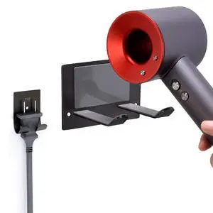 Blow Dryer Holder Wall Mounted Fit for Hair Dryers Black and Gray Blow Dryer Holder Wall Mounted Fit for Hair Dryers Black and Gray