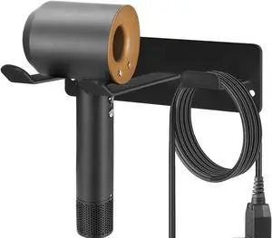 Hair Dryer Holder Wall Mount, Universal Hair Dryer Hanger for Bathroom/Bedroom/Barbershop, 304 Stainless Steel Organizer with 3M Adhesive, No Drilling Space Saver (Black) Hair Dryer Holder Wall Mount, Universal Hair Dryer Hanger for Bathroom/Bedroom/Barbershop, 304 Stainless Steel Organizer with 3M Adhesive, No Drilling Space Saver (Black)