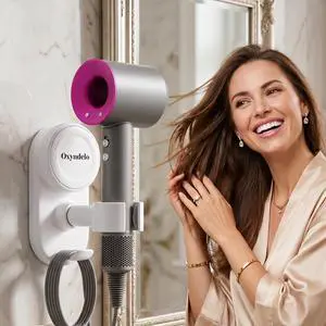 Hair Dryer Holder Wall Mounted Suction Cup Blow Dryer Stand with Cord Organizer Compatible with All Dryer 360°Adjustable No Drill Installation Hair Dryer Stand for Bathroom, Bedroom (White) Hair Dryer Holder Wall Mounted Suction Cup Blow Dryer Stand with Cord Organizer Compatible with All Dryer 360°Adjustable No Drill Installation Hair Dryer Stand for Bathroom, Bedroom (White)