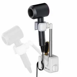 Hands Free Hair Dryer Holder Wall Mount, Anti-Shake Blow Dryer Stand with Storage Slot, Drill-Free Adhesive or Screw Installation, Height & Front-Back Adjustable Arm, Bathroom Organizer(White) Hands Free Hair Dryer Holder Wall Mount, Anti-Shake Blow Dryer Stand with Storage Slot, Drill-Free Adhesive or Screw Installation, Height & Front-Back Adjustable Arm, Bathroom Organizer(White)