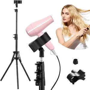Hands-Free Hair Dryer Stand for Home Blow Drying, DIY Styling, Salon&Live Streaming Ideal for Long Hair Women Busy Moms People with Arm Shoulder Pain 30-62 Inch Adjustable Height Tripod, 360° Rotation Hands-Free Hair Dryer Stand for Home Blow Drying, DIY Styling, Salon&Live Streaming Ideal for Long Hair Women Busy Moms People with Arm Shoulder Pain 30-62 Inch Adjustable Height Tripod, 360° Rotation