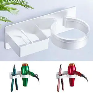 Hair Straightener Holder Wall Mounted Blow Dryer Holder, Blow Dryer and Curling Iron Holder, Bathroom Hair Dryer Straightener Holder, Salon Hair Tools Organizer Storage (White) Hair Straightener Holder Wall Mounted Blow Dryer Holder, Blow Dryer and Curling Iron Holder, Bathroom Hair Dryer Straightener Holder, Salon Hair Tools Organizer Storage (White)