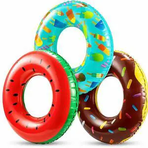 Inflatable Pool Floats (3-Pack) Swim Rings for Pool & Beach Fun Inflatable Pool Floats (3-Pack) Swim Rings for Pool & Beach Fun