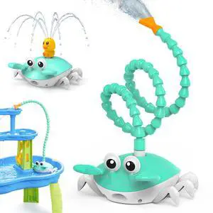 Water Table Pump, 5400mAh Rechargeable Crab Water Pump Toy for Kids age 1-3 with 8Hrs Play time, IP67 Waterproof, 3 Modes Spray 2 Flow Settings Outdoor Water Toys for Water Table, BathTubs, Pool Water Table Pump, 5400mAh Rechargeable Crab Water Pump Toy for Kids age 1-3 with 8Hrs Play time, IP67 Waterproof, 3 Modes Spray 2 Flow Settings Outdoor Water Toys for Water Table, BathTubs, Pool