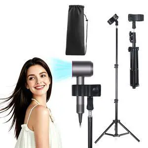 Hands Free Hair Dryer Stand with Tripod, 23.6-47.2 Inch Adjustable Height, 180° Rotating Universal Clip, Foldable Metal Blow Dryer Holder for Bathroom Vanity Makeup Room Home Styling & Pet Grooming Hands Free Hair Dryer Stand with Tripod, 23.6-47.2 Inch Adjustable Height, 180° Rotating Universal Clip, Foldable Metal Blow Dryer Holder for Bathroom Vanity Makeup Room Home Styling & Pet Grooming
