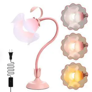 Flower Desk Lamp, 3 Color Modes LED Reading Light,Silicone Flexible Arm Book Light for Reading, Cute Bedside Table Lamp Bedroom Living Room Decor, Perfect Mother's day Valentines Birthday Gift Flower Desk Lamp, 3 Color Modes LED Reading Light,Silicone Flexible Arm Book Light for Reading, Cute Bedside Table Lamp Bedroom Living Room Decor, Perfect Mother's day Valentines Birthday Gift