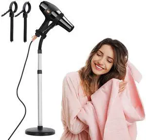 Hair Dryer Stand Hands Free 360-Degree Rotating 2 Heads Adjustable Height Metal Hair Dryer Holder Blow Dryer Holder About for 0.5kg Hair Dryer in Bathroom, Vanity, Makeup Room Basic New Hair Dryer Stand Hands Free 360-Degree Rotating 2 Heads Adjustable Height Metal Hair Dryer Holder Blow Dryer Holder About for 0.5kg Hair Dryer in Bathroom, Vanity, Makeup Room Basic New