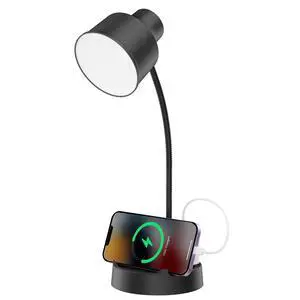 Energetic LED Desk Lamp with Phone Holder, Table Lamp with AC Outlet, Adjustable Flexible Gooseneck, 4000K, Eye-Care Reading Light for Bedroom, Study, Computer Desk, Living Room, Home Office, Black Energetic LED Desk Lamp with Phone Holder, Table Lamp with AC Outlet, Adjustable Flexible Gooseneck, 4000K, Eye-Care Reading Light for Bedroom, Study, Computer Desk, Living Room, Home Office, Black
