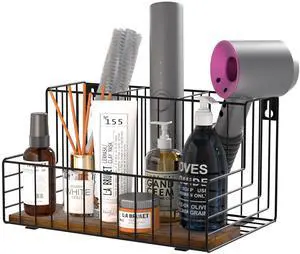 Hair Dryer Holder, Hair Tool Organizer, Wall Mount Hair Tools Organizer for Blow Dryer, Flat Iron, Curling Iron, Straightener, Styling Tools Bathroom Storage and Organizer, Wood-Black Hair Dryer Holder, Hair Tool Organizer, Wall Mount Hair Tools Organizer for Blow Dryer, Flat Iron, Curling Iron, Straightener, Styling Tools Bathroom Storage and Organizer, Wood-Black